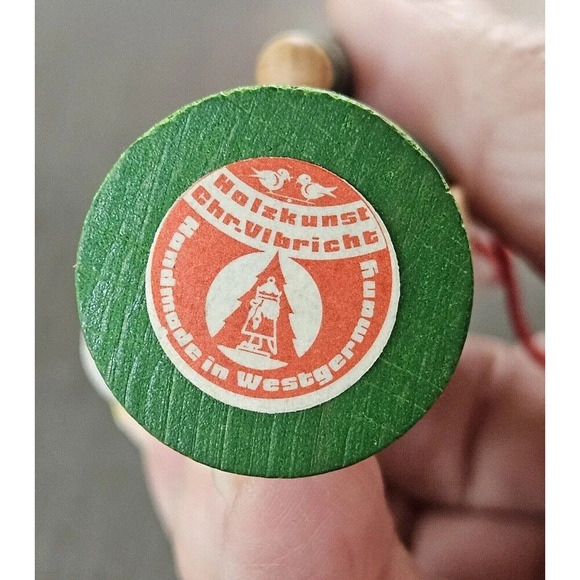 VINTAGE Holzkunst Chr.Ulbricht Green Nutcracker Ornament - Picture 5 of 5